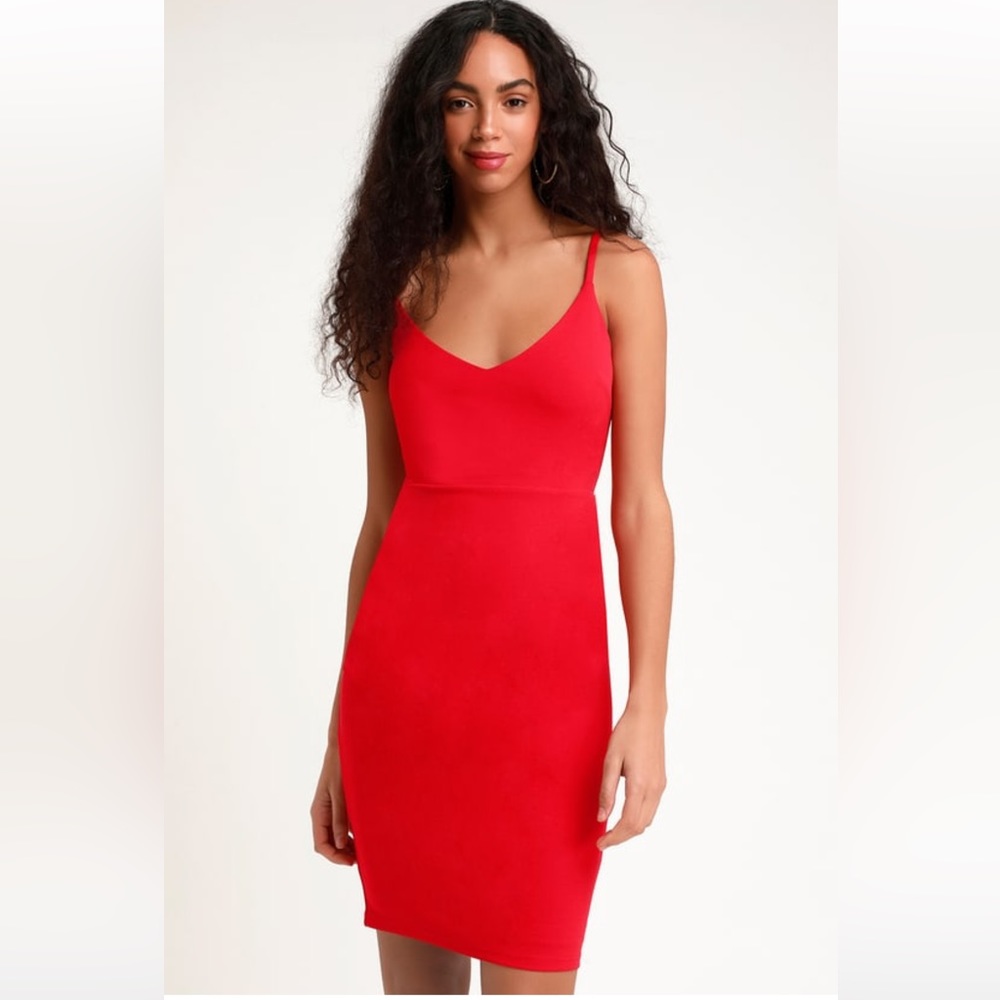 Lulus Sass and Class Red Sleeveless Bodycon Dress
